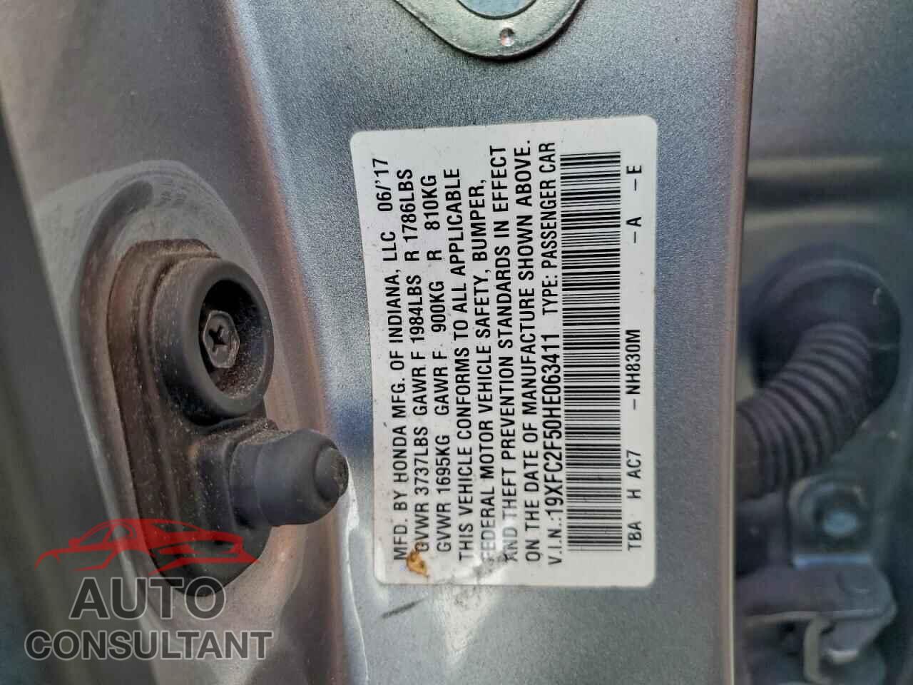HONDA CIVIC 2017 - 19XFC2F50HE063411