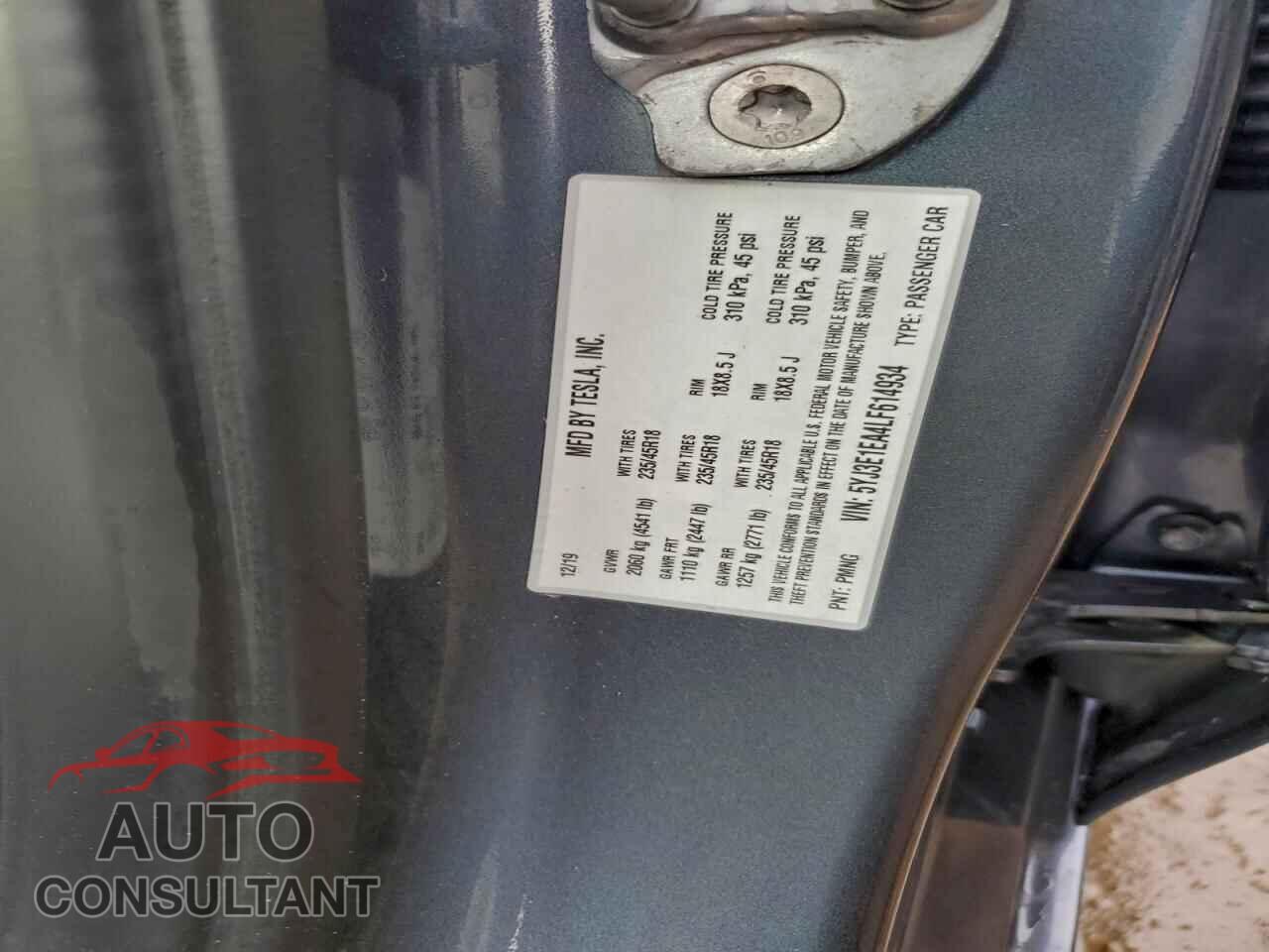 TESLA MODEL 3 2020 - 5YJ3E1EA4LF614934