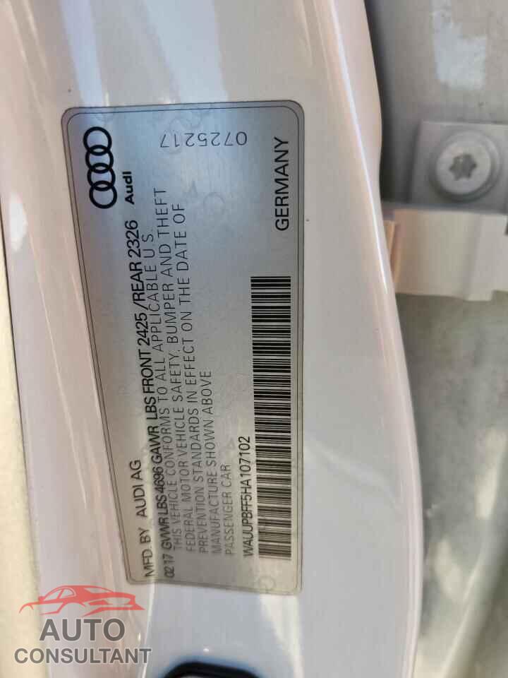 AUDI A3 2017 - WAUUPBFF5HA107102