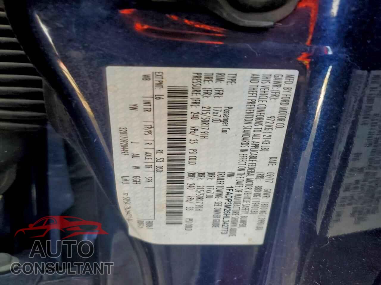 FORD FOCUS 2017 - 1FADP3M26HL342773