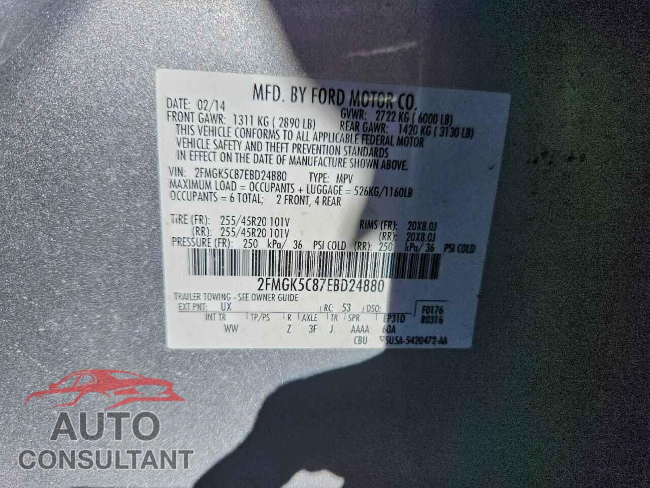 FORD FLEX 2014 - 2FMGK5C87EBD24880