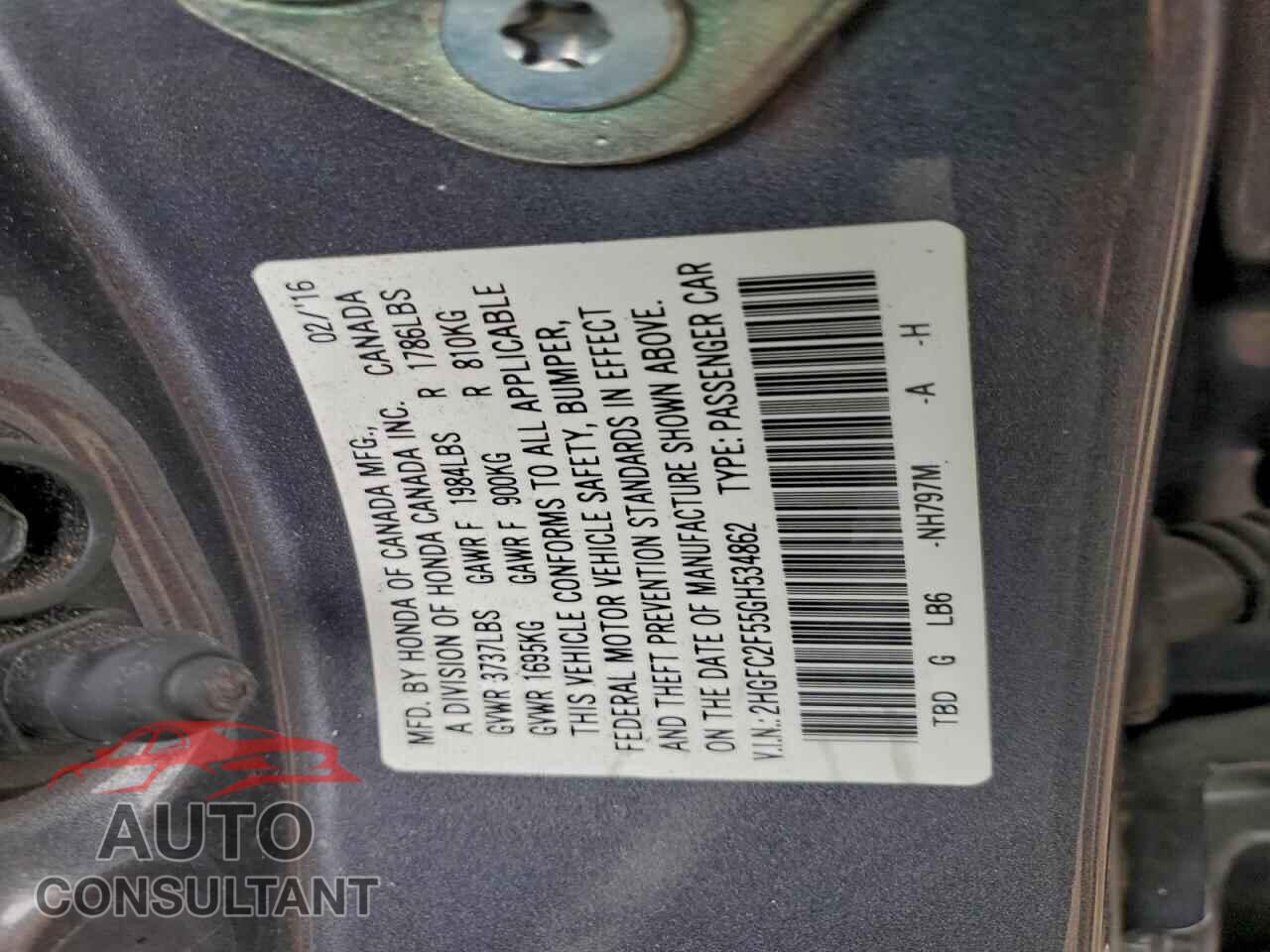 HONDA CIVIC 2016 - 2HGFC2F55GH534862