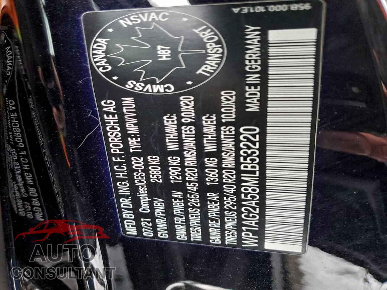 PORSCHE MACAN 2021 - WP1AG2A58MLB53220