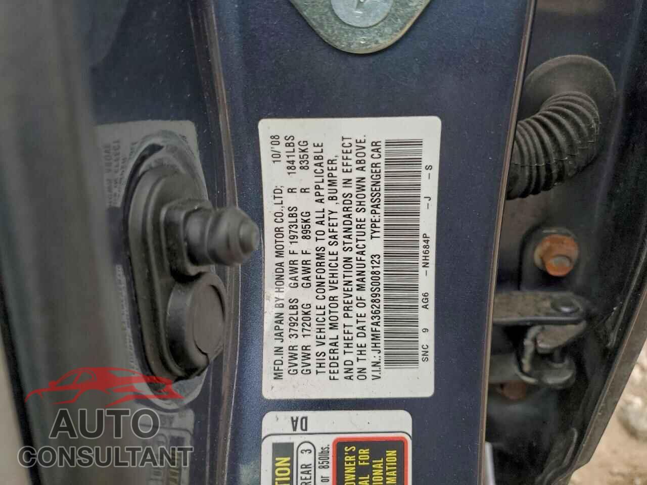 HONDA CIVIC 2009 - JHMFA36289S008123