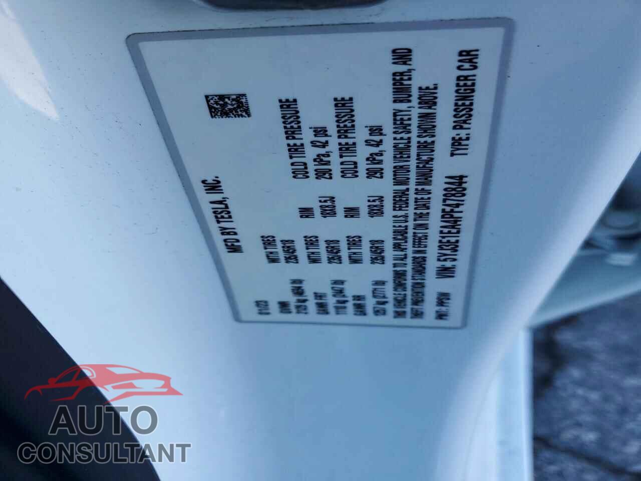 TESLA MODEL 3 2023 - 5YJ3E1EA4PF478844