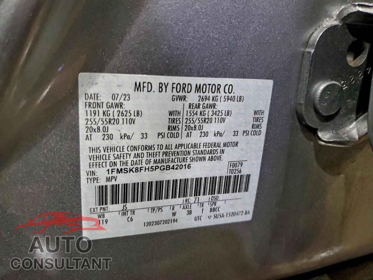 FORD EXPLORER 2023 - 1FMSK8FH5PGB42016
