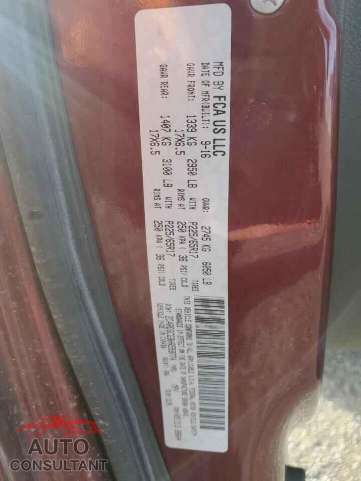 DODGE CARAVAN 2017 - 2C4RDGCG8HR558774