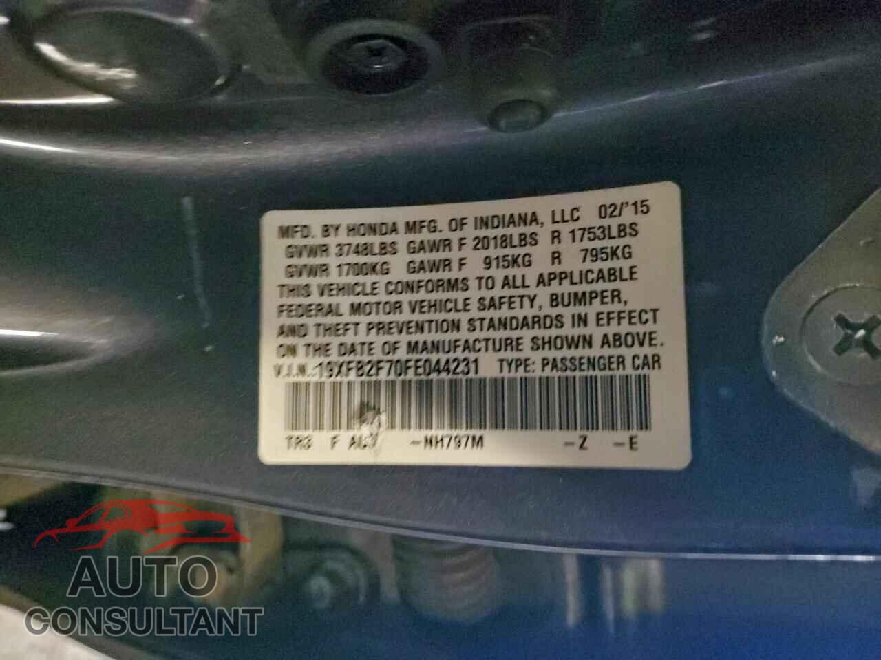 HONDA CIVIC 2015 - 19XFB2F70FE044231