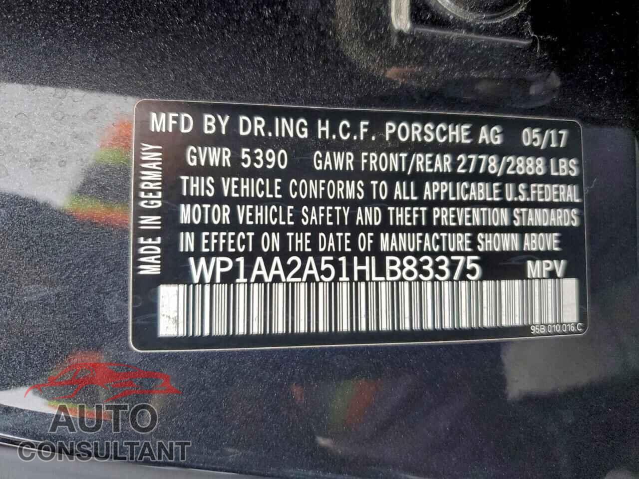 PORSCHE MACAN 2017 - WP1AA2A51HLB83375