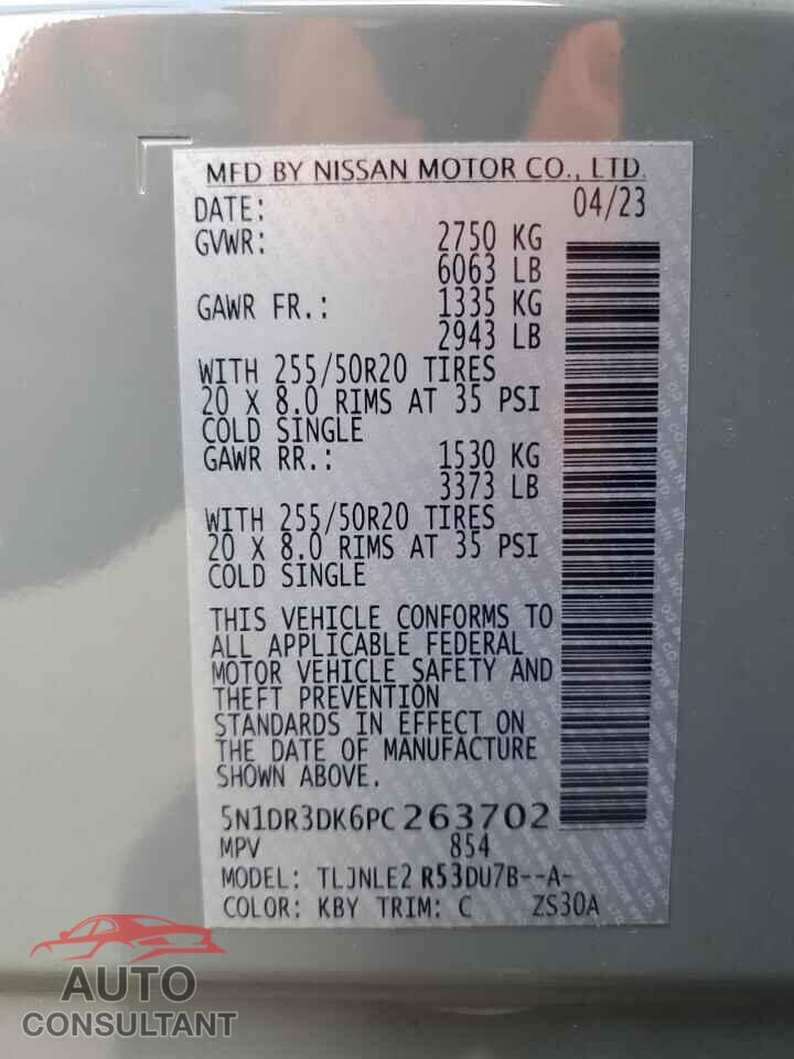 NISSAN PATHFINDER 2023 - 5N1DR3DK6PC263702