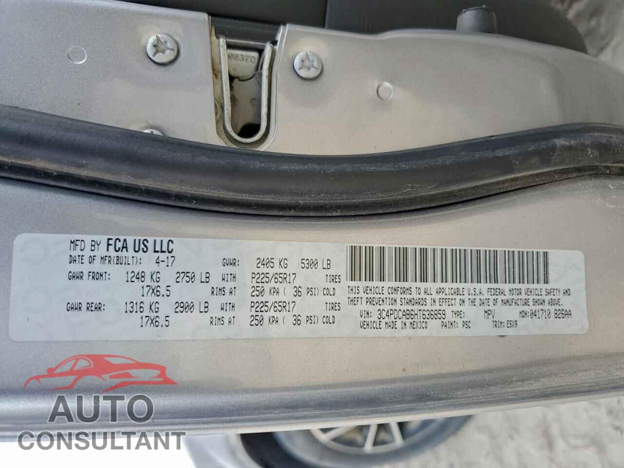 DODGE JOURNEY 2017 - 3C4PDCAB6HT636859