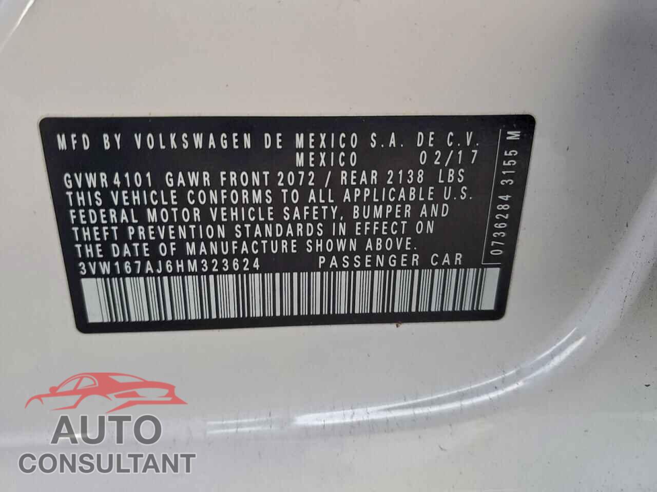 VOLKSWAGEN JETTA 2017 - 3VW167AJ6HM323624