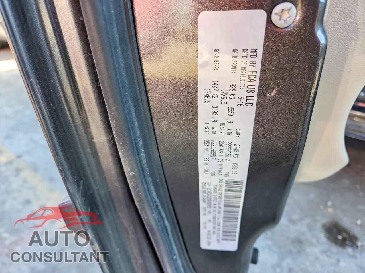 DODGE CARAVAN 2016 - 2C4RDGCG2GR362053