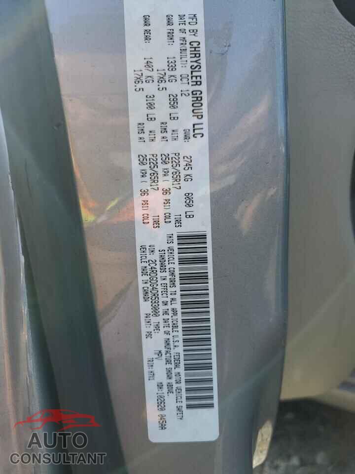 DODGE CARAVAN 2013 - 2C4RDGDG4DR593000