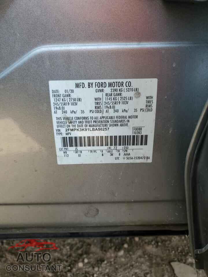 FORD EDGE 2020 - 2FMPK3K91LBA56257