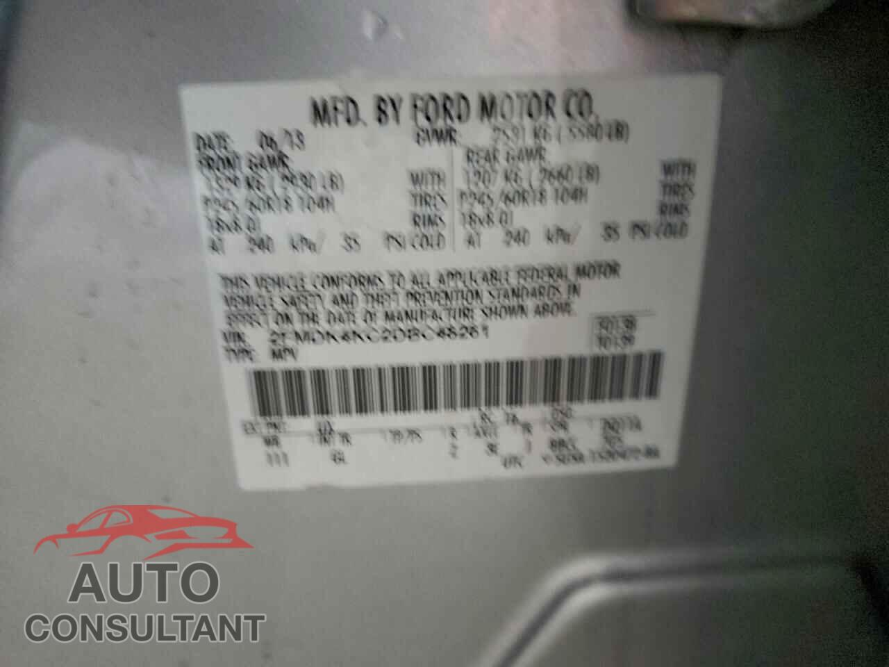 FORD EDGE 2013 - 2FMDK4KC2DBC48261