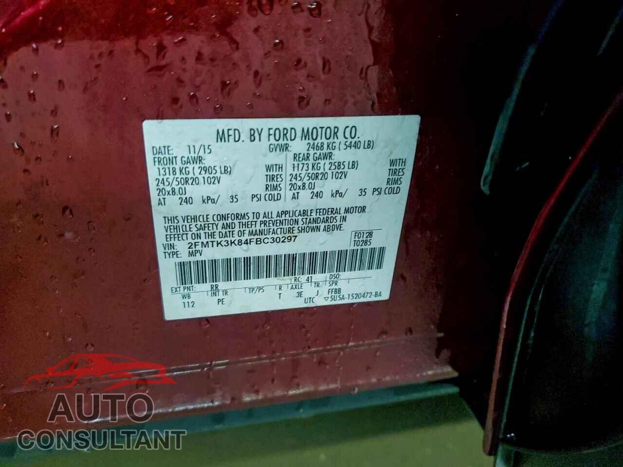 FORD EDGE 2015 - 2FMTK3K84FBC30297