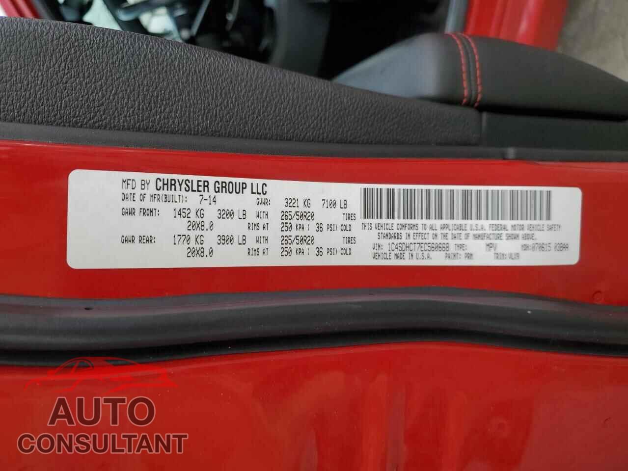 DODGE DURANGO 2014 - 1C4SDHCT7EC560668
