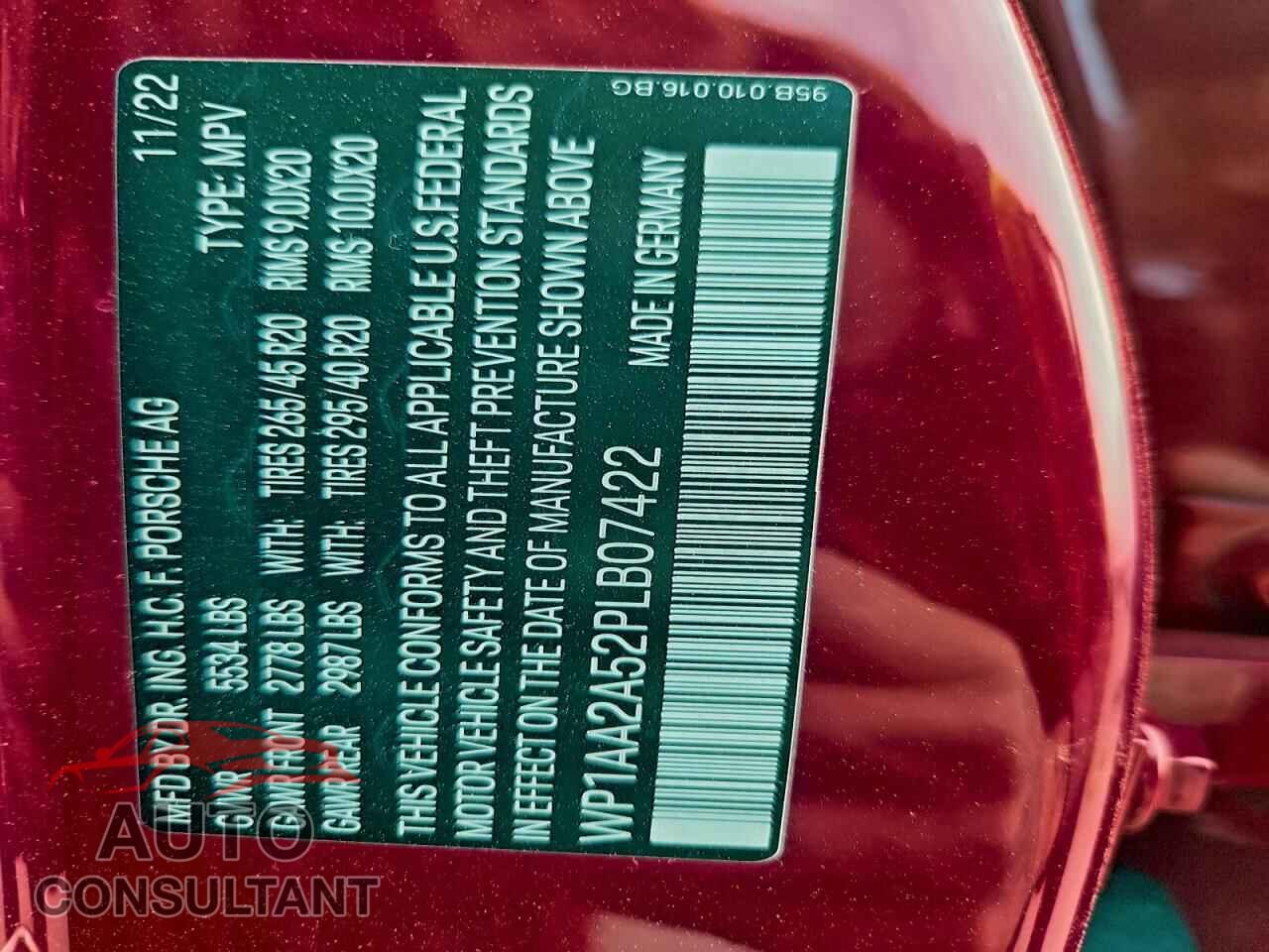 PORSCHE MACAN BASE 2023 - WP1AA2A52PLB07422