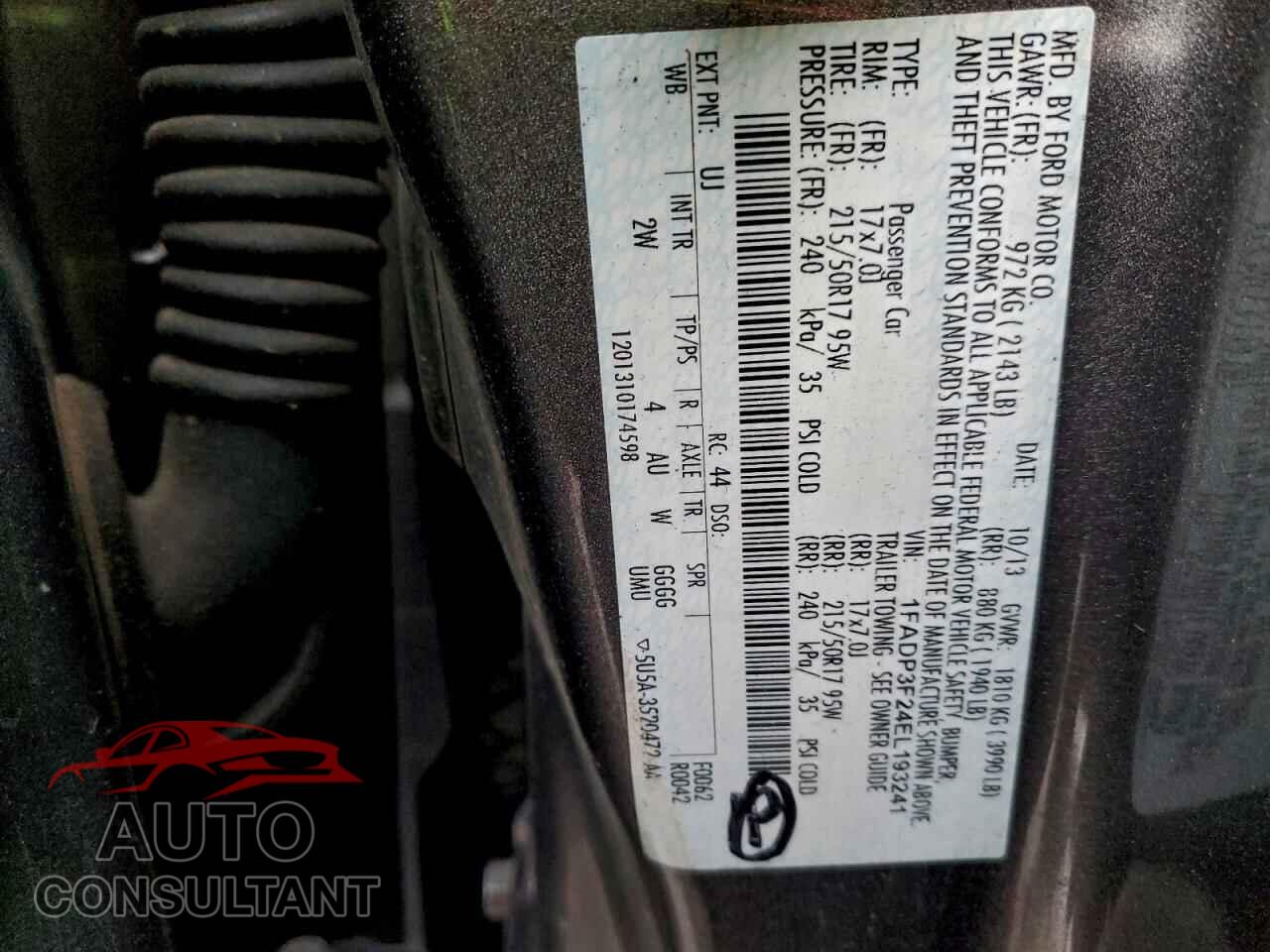 FORD FOCUS 2014 - 1FADP3F24EL193241