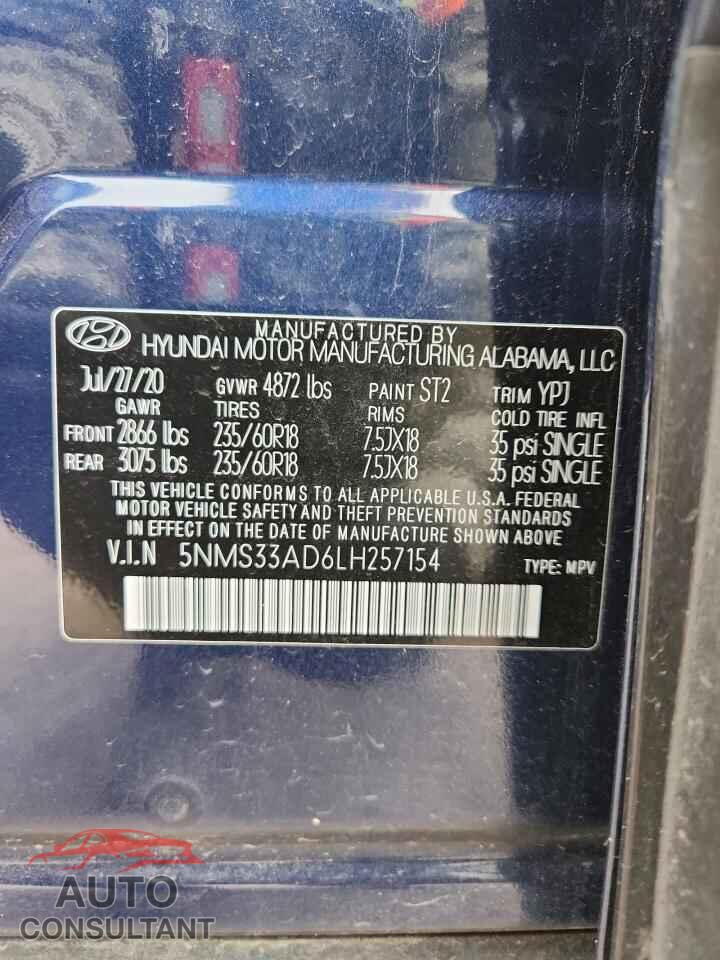 HYUNDAI SANTA FE 2020 - 5NMS33AD6LH257154