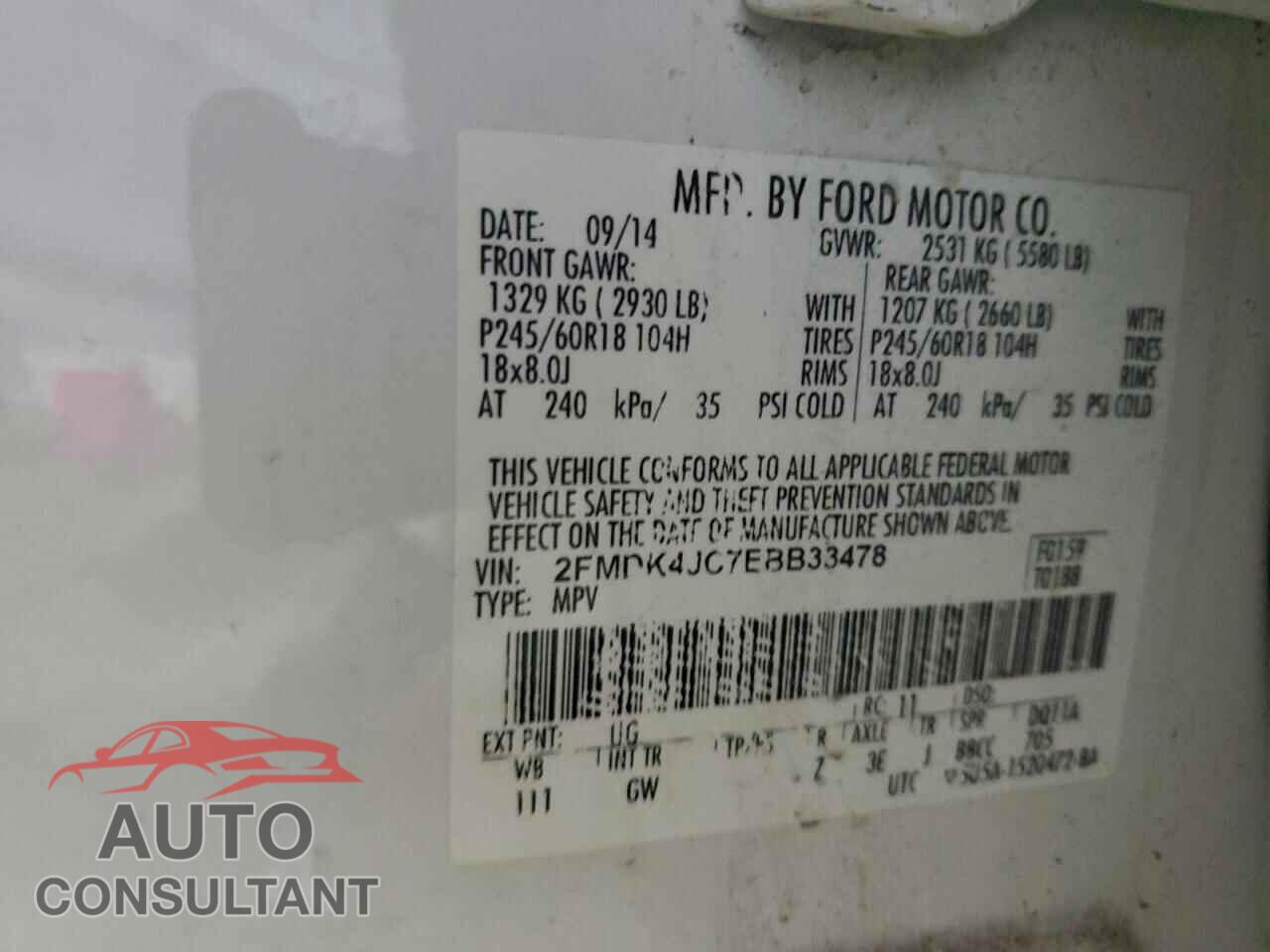 FORD EDGE 2014 - 2FMDK4JC7EBB33478