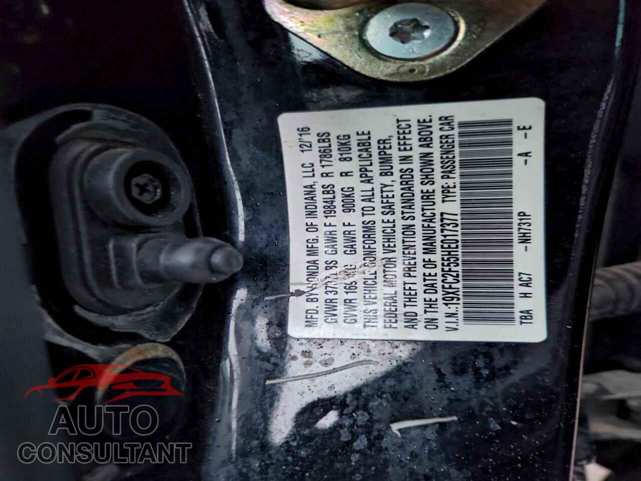HONDA CIVIC 2017 - 19XFC2F55HE017377