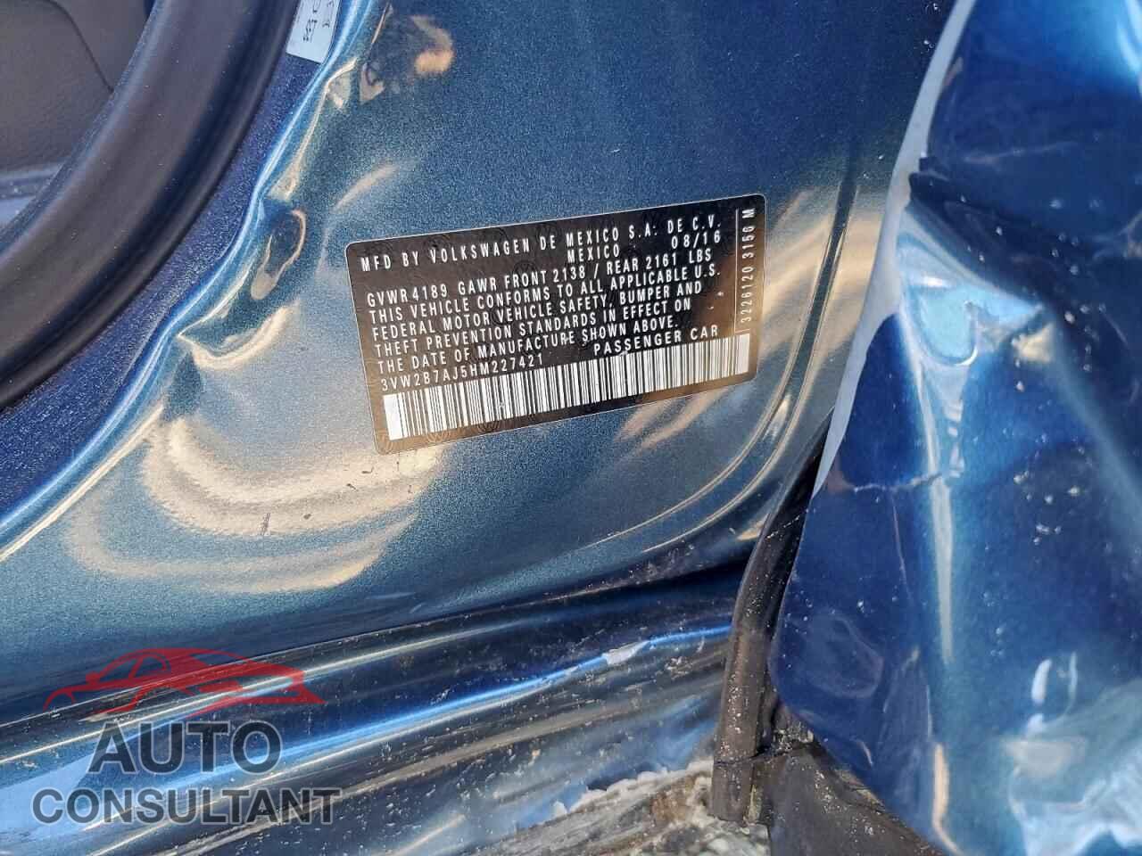 VOLKSWAGEN JETTA 2017 - 3VW2B7AJ5HM227421