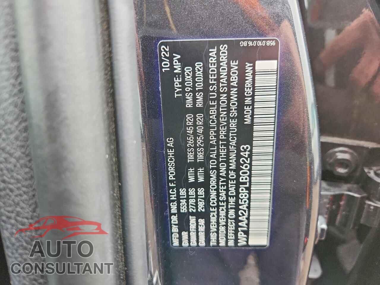 PORSCHE MACAN BASE 2023 - WP1AA2A58PLB06243