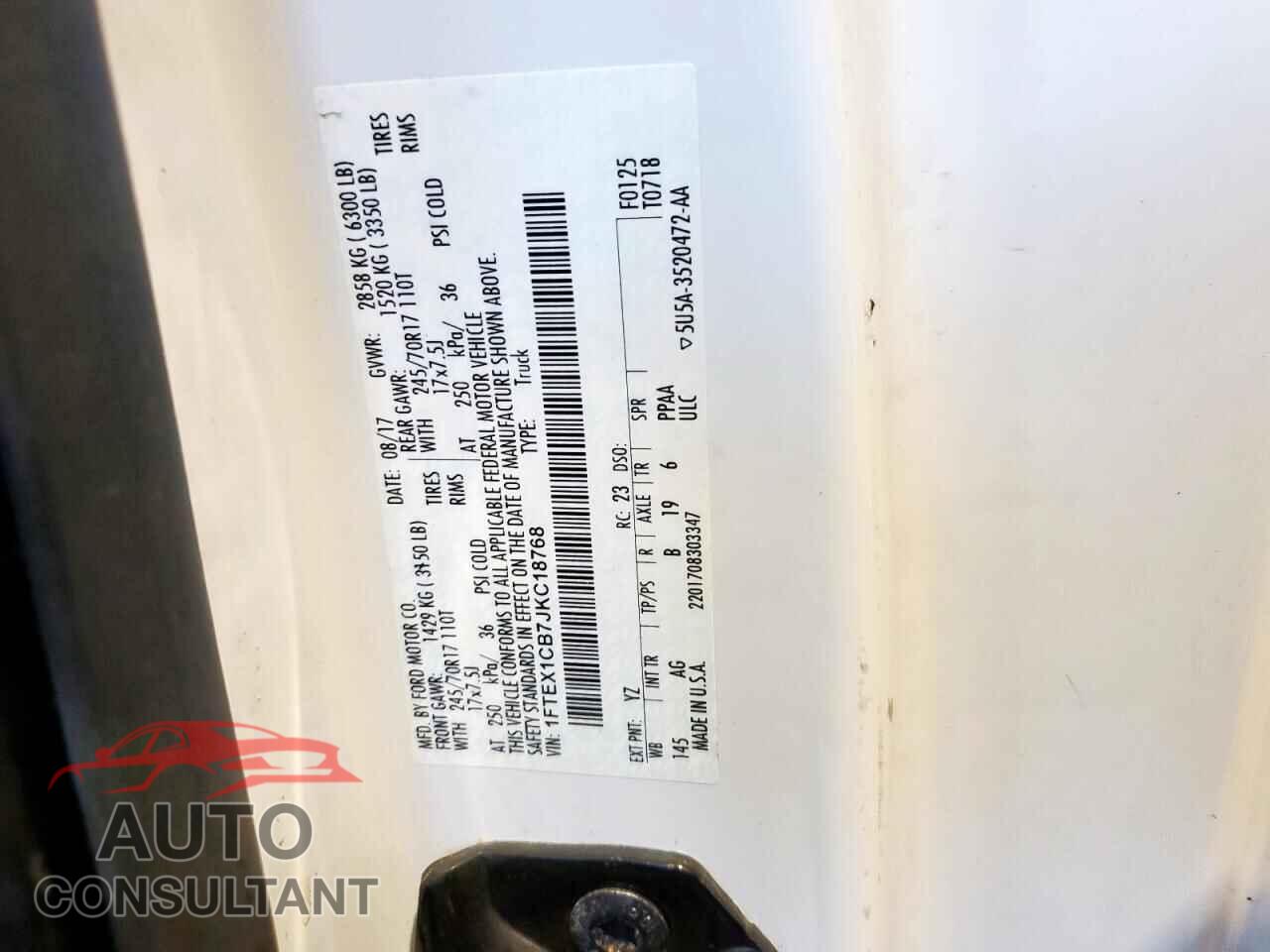FORD F-150 2018 - 1FTEX1CB7JKC18768