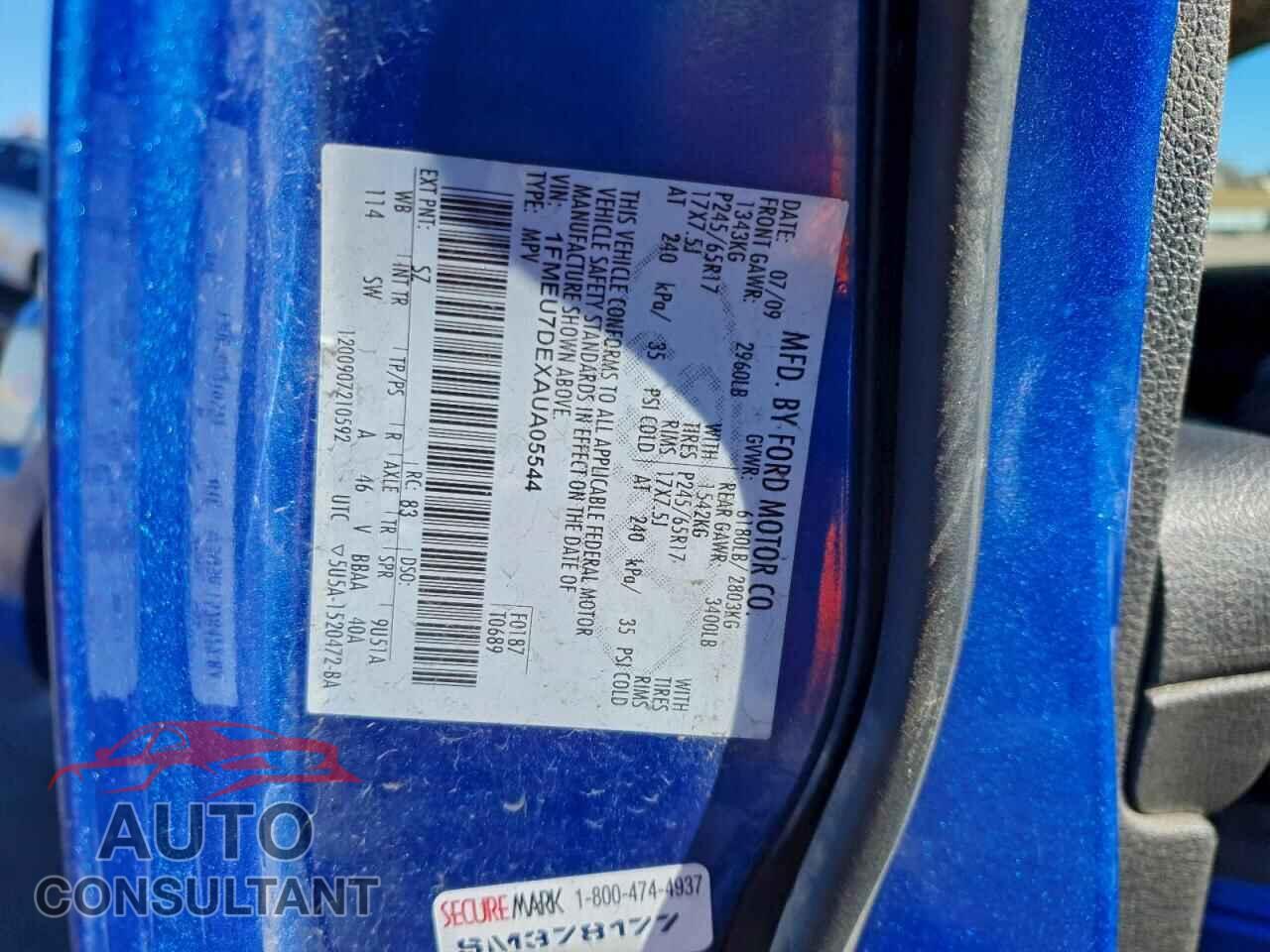 FORD EXPLORER 2010 - 1FMEU7DEXAUA05544