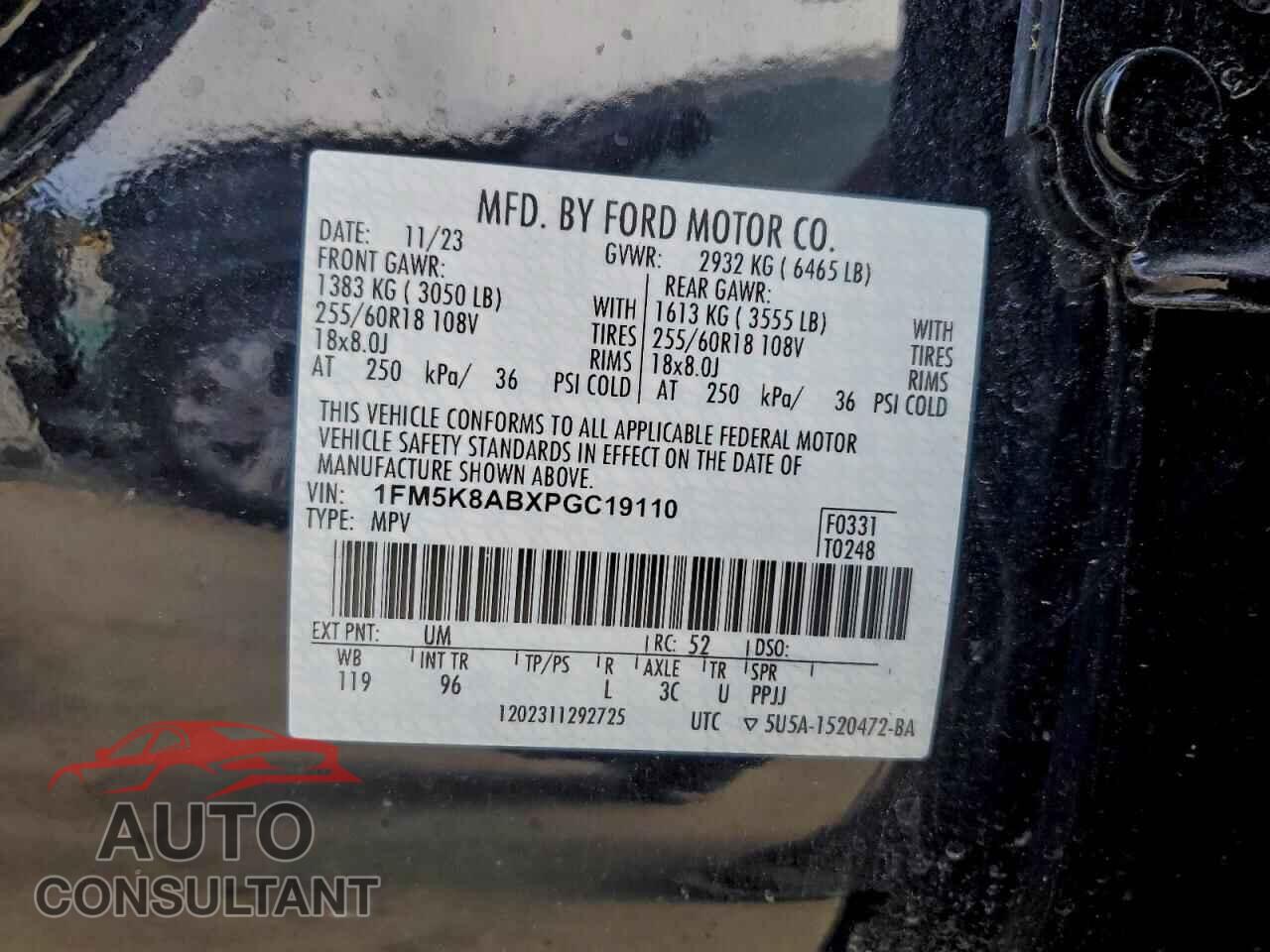 FORD EXPLORER 2023 - 1FM5K8ABXPGC19110