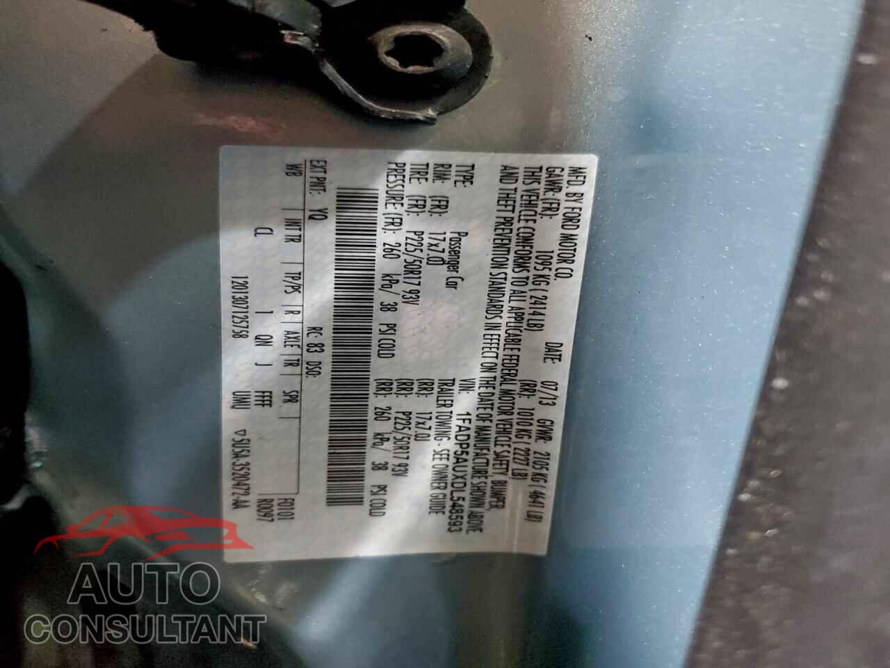FORD CMAX 2013 - 1FADP5AUXDL548593