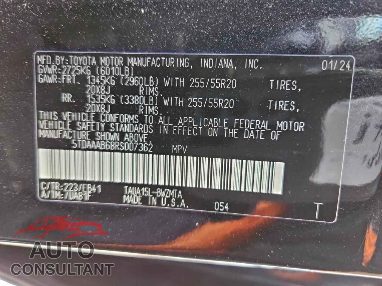 LEXUS TX 350 BAS 2024 - 5TDAAAB68RS007362