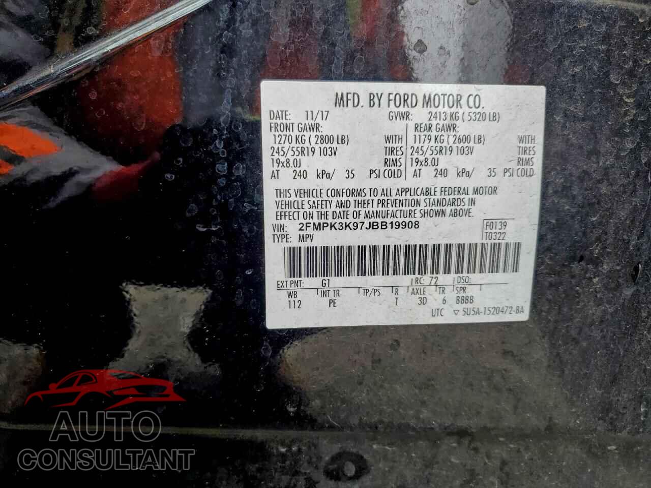 FORD EDGE 2018 - 2FMPK3K97JBB19908