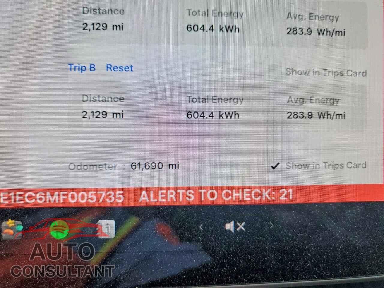 TESLA MODEL 3 2021 - 5YJ3E1EC6MF005735