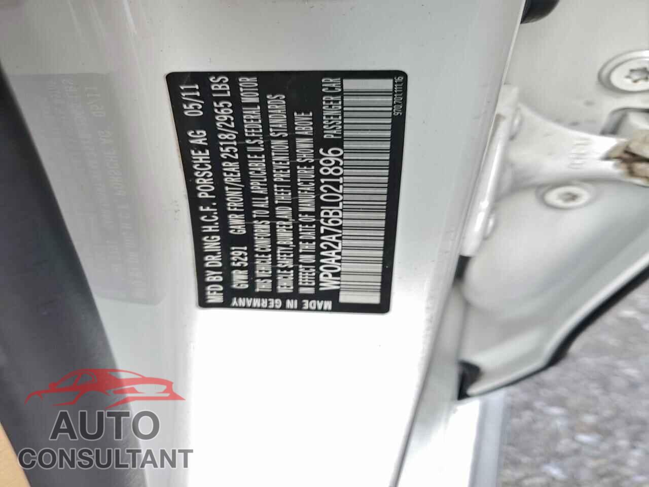 PORSCHE PANAMERA 2011 - WP0AA2A76BL021896
