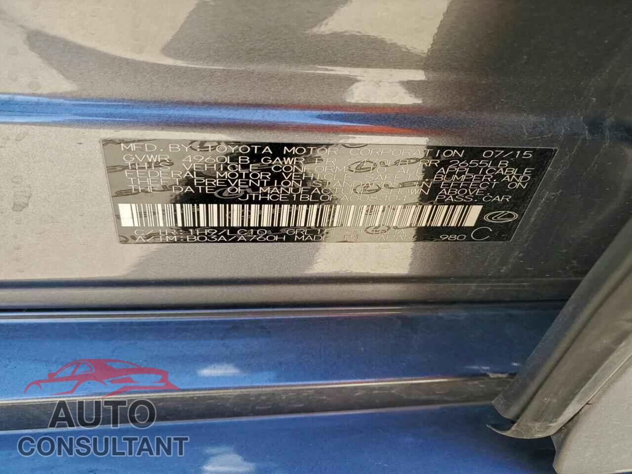 LEXUS GS350 2015 - JTHCE1BL0FA008404