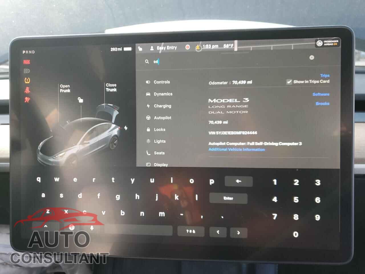TESLA MODEL 3 2021 - 5YJ3E1EB0MF924444