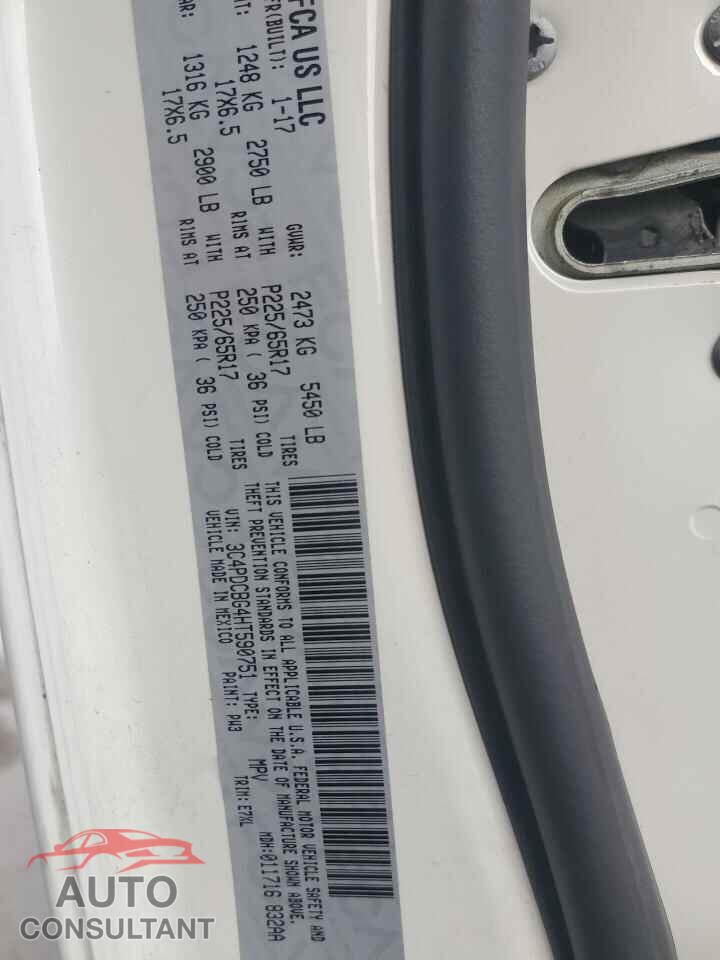 DODGE JOURNEY 2017 - 3C4PDCBG4HT590751