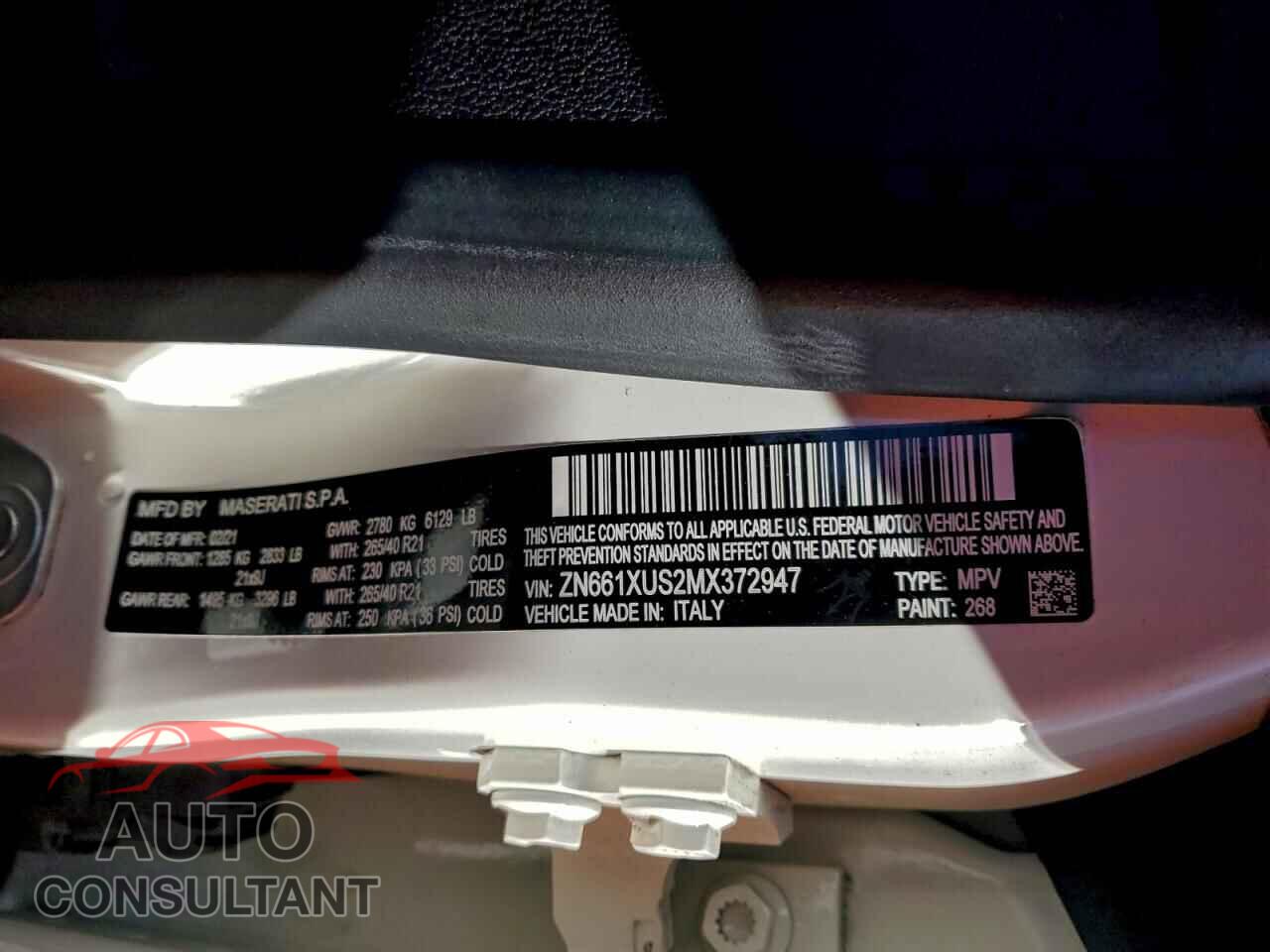 MASERATI ALL MODELS 2021 - ZN661XUS2MX372947