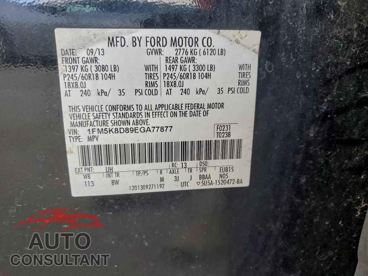 FORD EXPLORER 2014 - 1FM5K8D89EGA77877