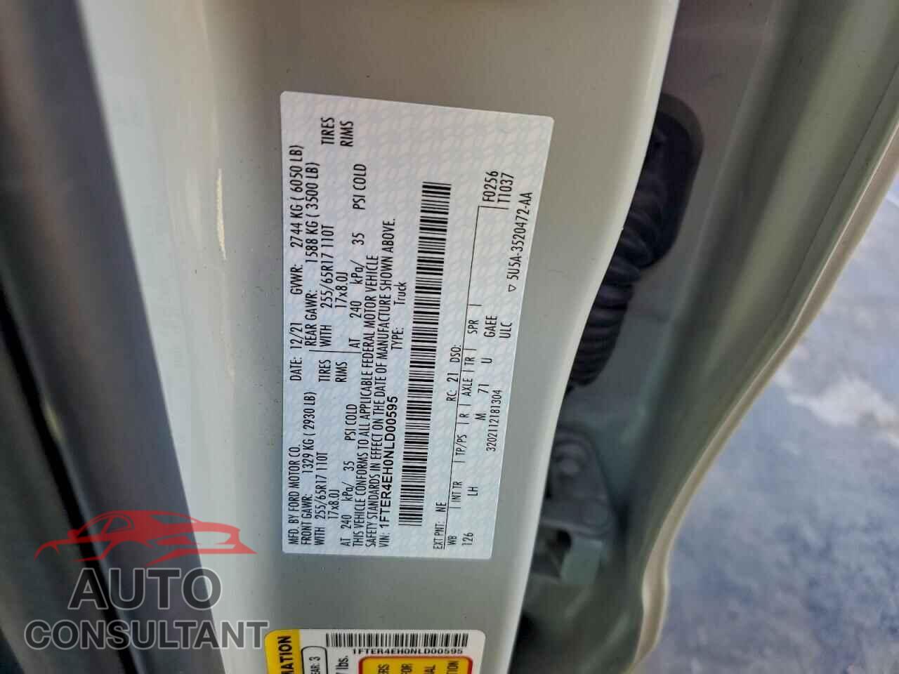 FORD RANGER 2022 - 1FTER4EH0NLD00595