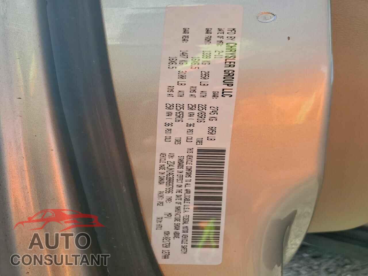 DODGE CARAVAN 2011 - 2D4JN1AG3BR687896