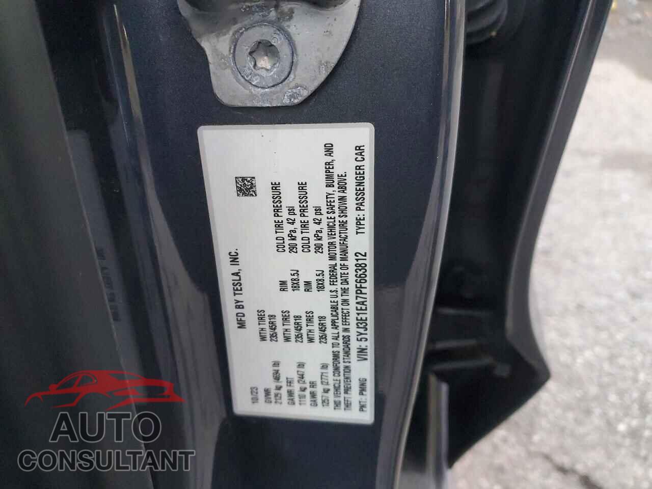 TESLA MODEL 3 2023 - 5YJ3E1EA7PF663812