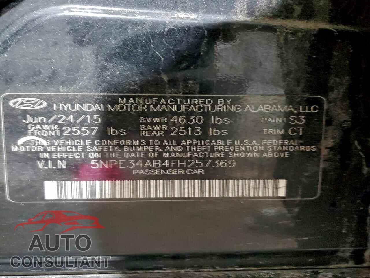 HYUNDAI SONATA 2015 - 5NPE34AB4FH257369