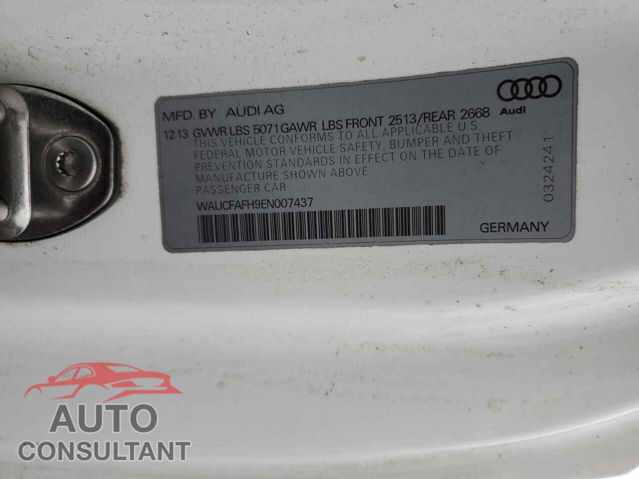 AUDI A5 2014 - WAUCFAFH9EN007437
