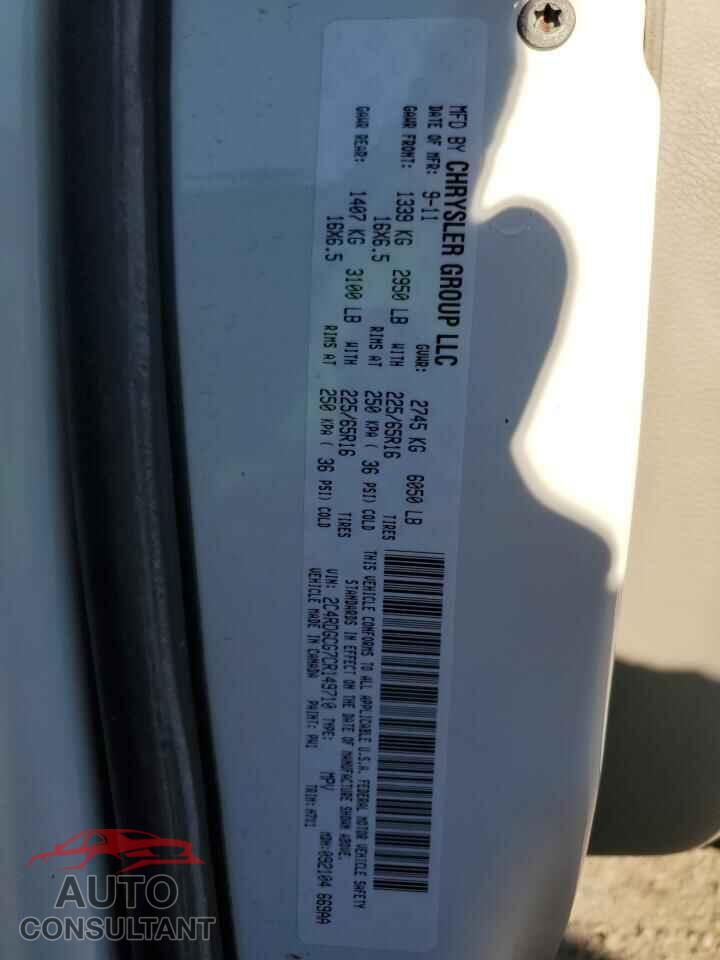 DODGE CARAVAN 2012 - 2C4RDGCG7CR149710