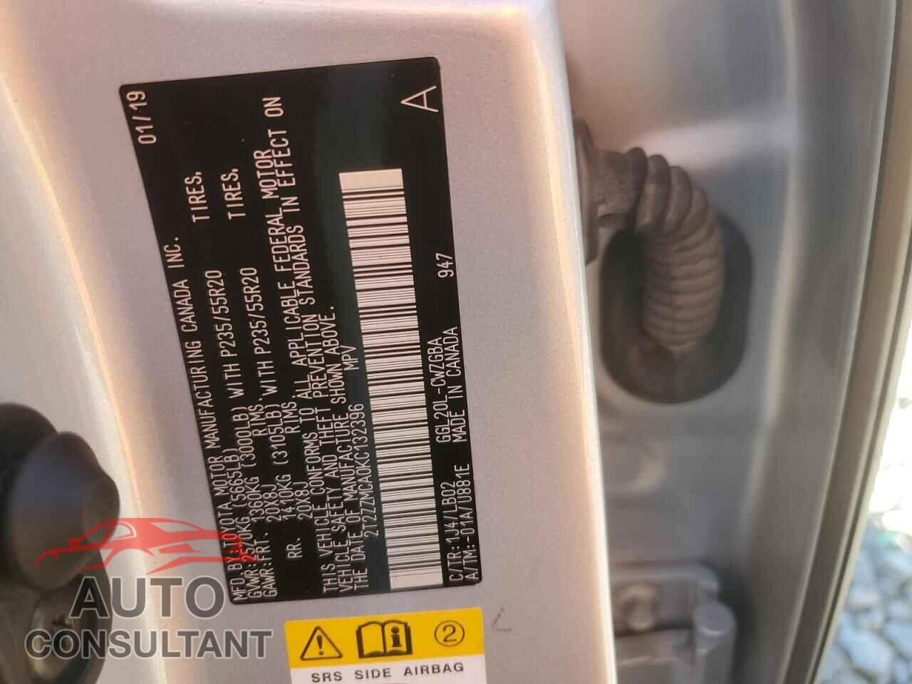 LEXUS RX350 2019 - 2T2ZZMCA0KC132396
