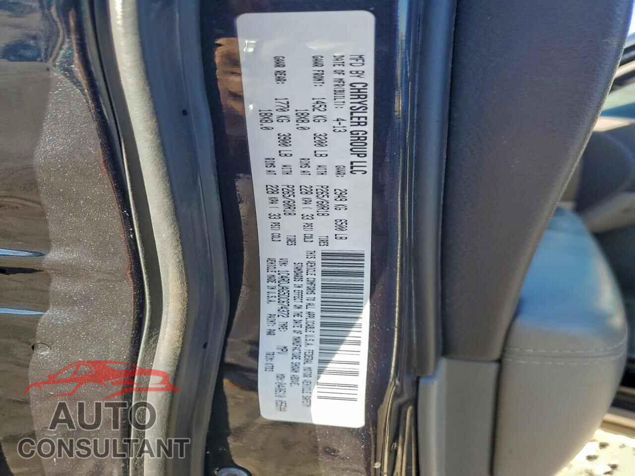 DODGE DURANGO 2013 - 1C4RDJAG5DC674372